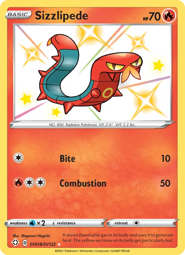 Sizzlipede — Shining Fates card #SV018