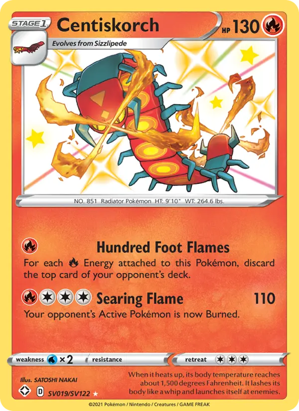 Centiskorch — Shining Fates card #SV019