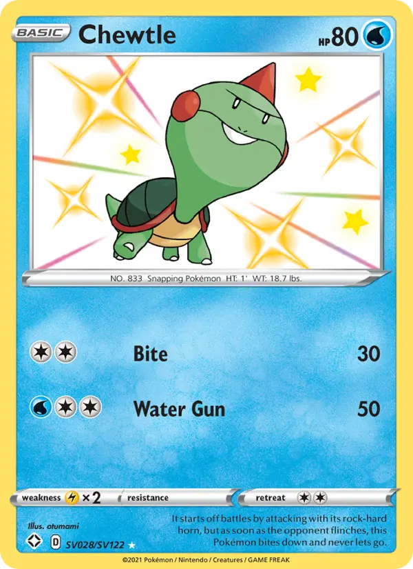 Chewtle — Shining Fates card #SV028