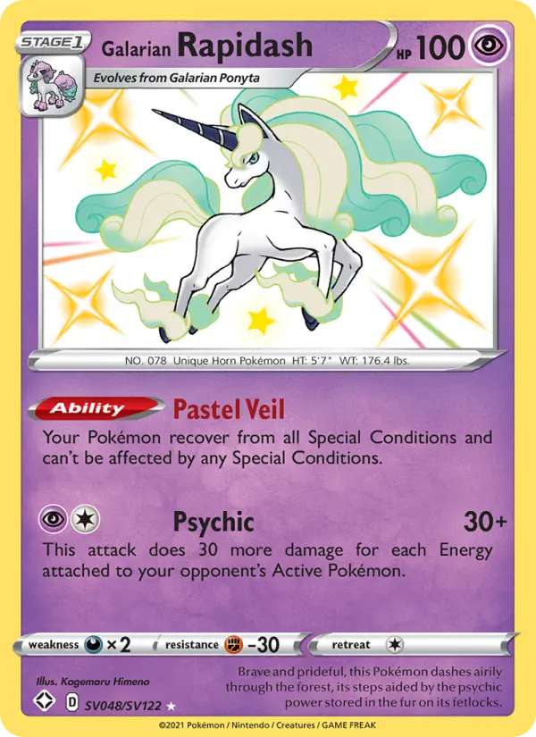 Galarian Rapidash — Shining Fates card #SV048