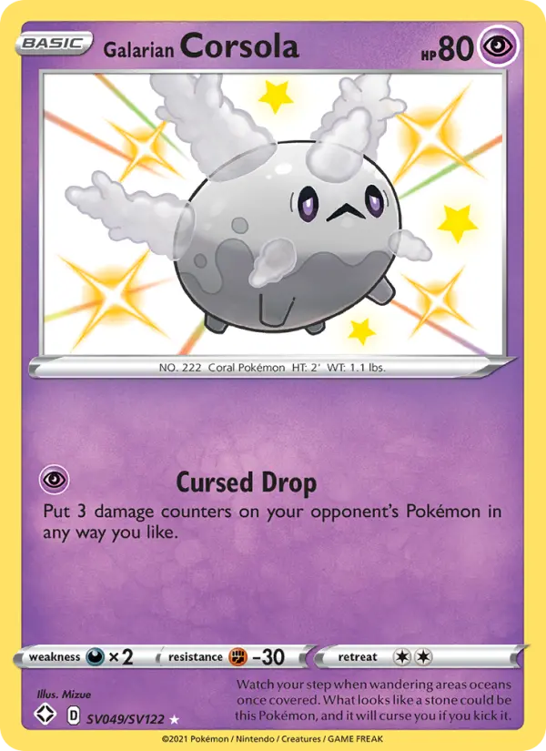Galarian Corsola — Shining Fates card #SV049
