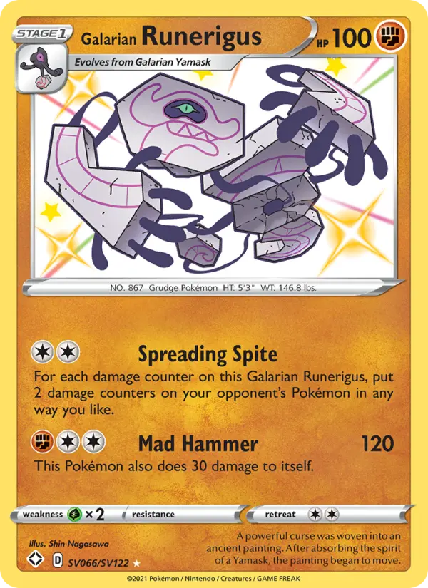 Galarian Runerigus — Shining Fates card #SV066
