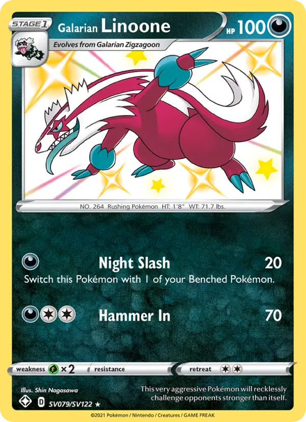 Galarian Linoone — Shining Fates card #SV079
