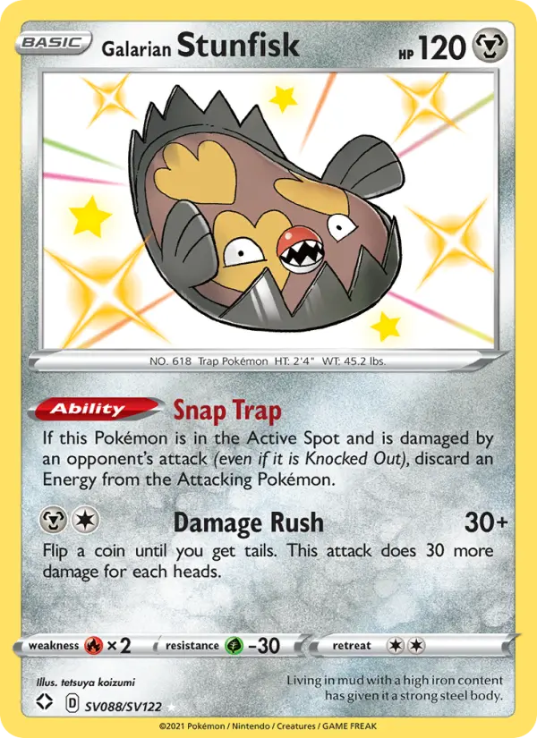 Galarian Stunfisk — Shining Fates card #SV088