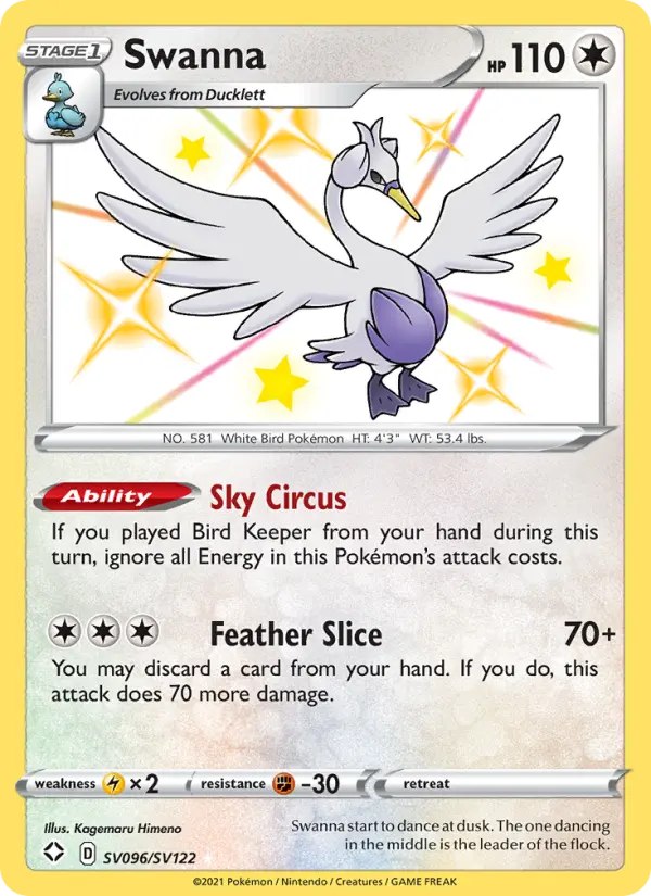 Swanna — Shining Fates card #SV096