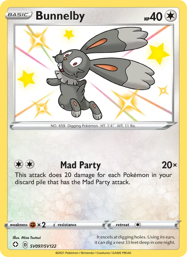 Bunnelby — Shining Fates card #SV097