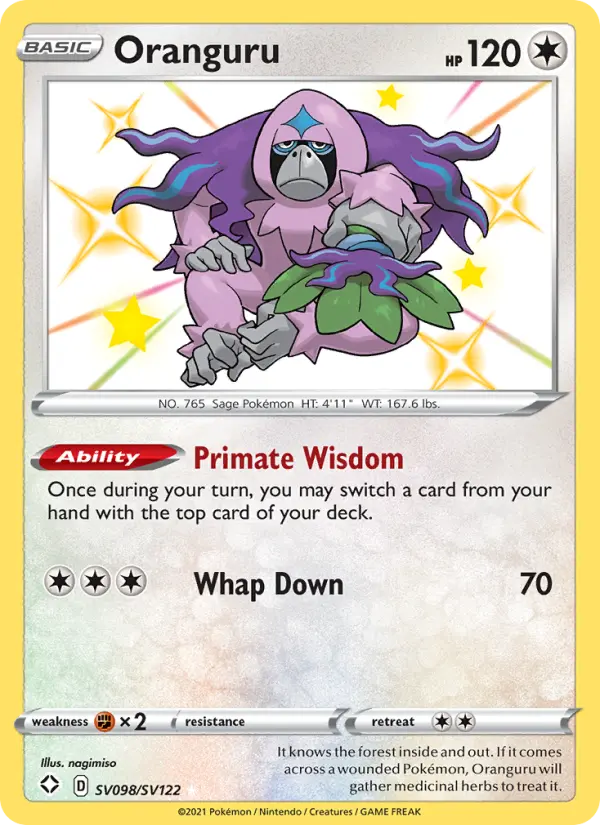 Oranguru — Shining Fates card #SV098
