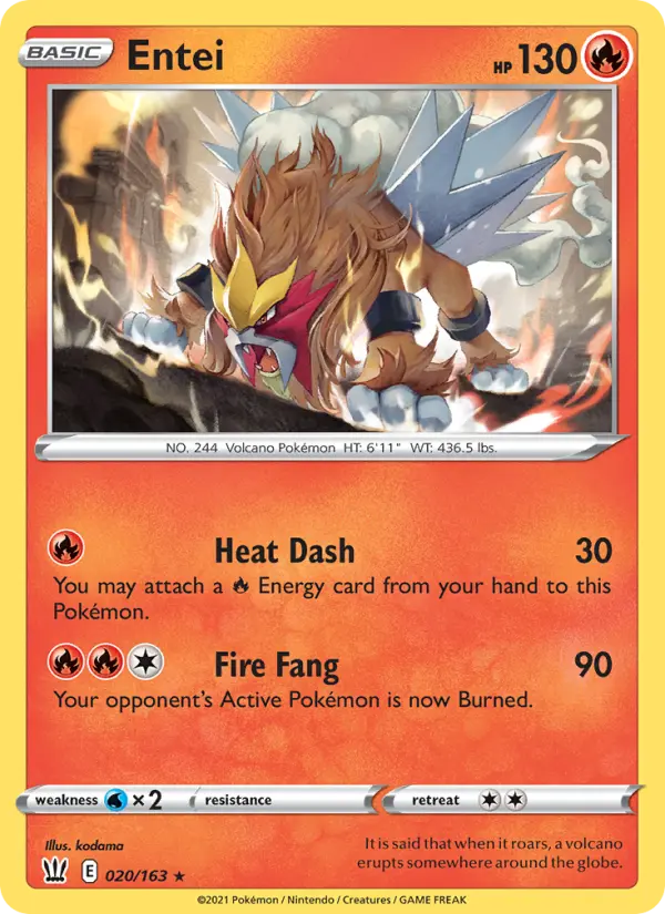 Entei — Battle Styles card #20