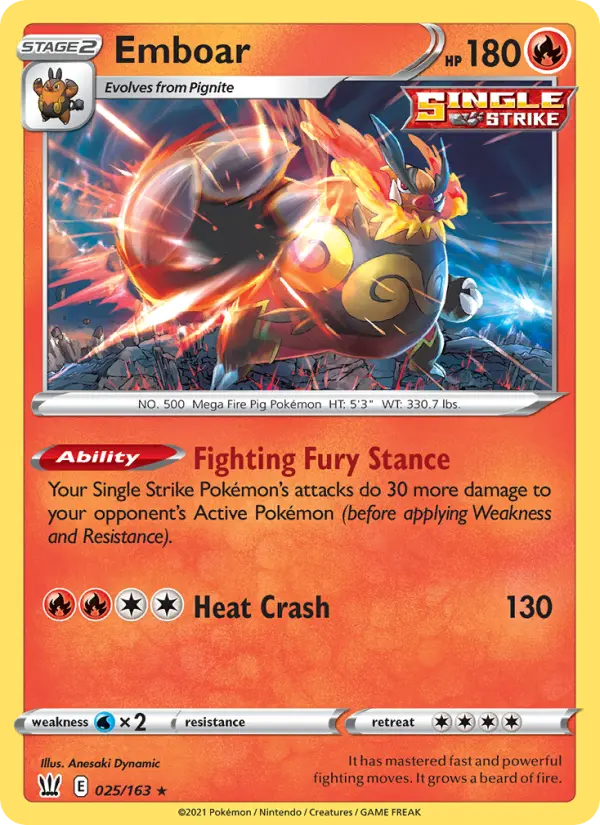 Emboar — Battle Styles card #25