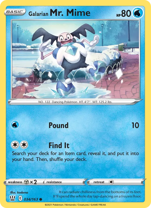 Galarian Mr. Mime — Battle Styles card #34