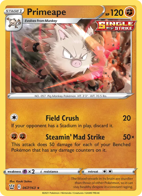 Primeape — Battle Styles card #67