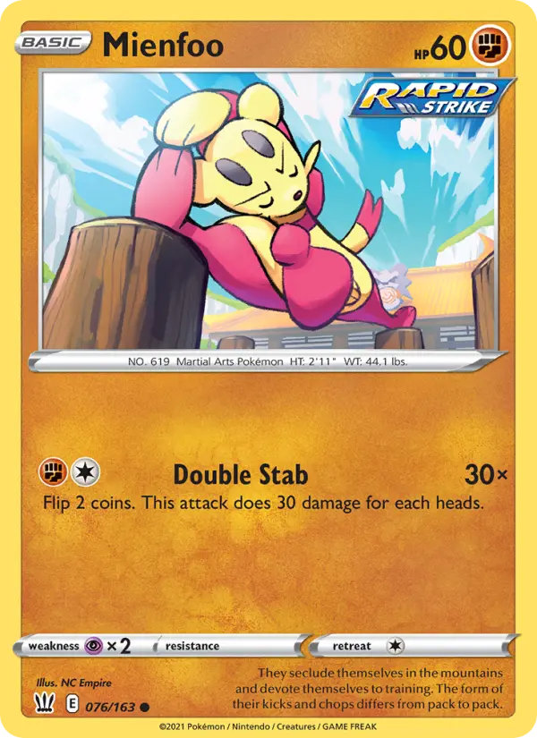 Mienfoo — Battle Styles card #76