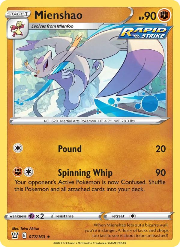 Mienshao — Battle Styles card #77