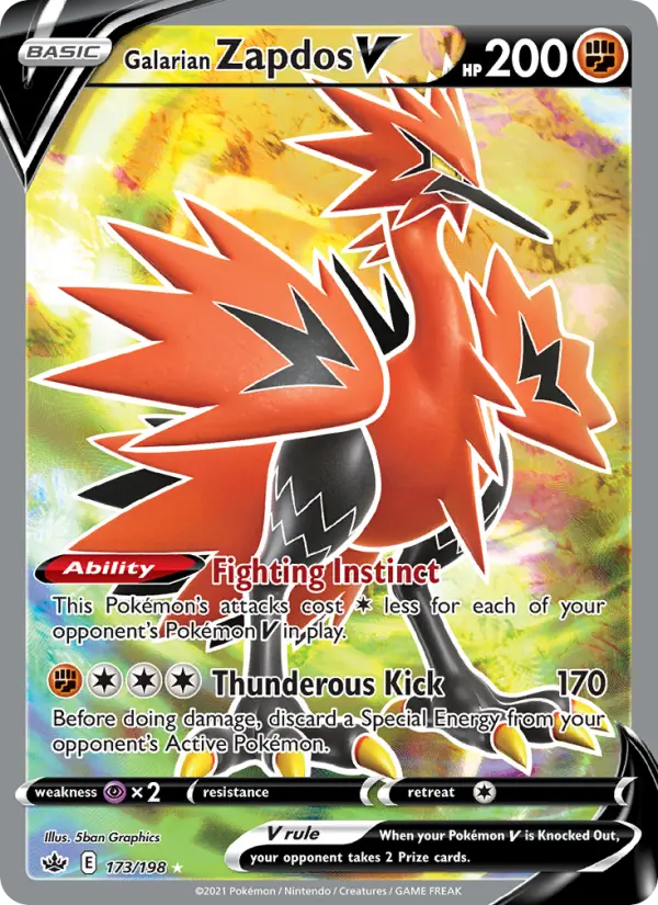 Galarian Zapdos V — Chilling Reign card #173
