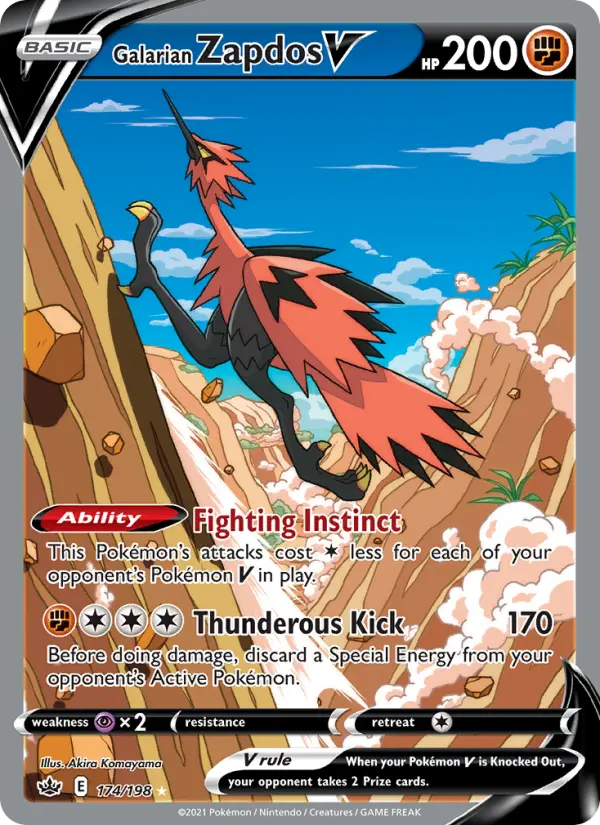 Galarian Zapdos V — Chilling Reign card #174