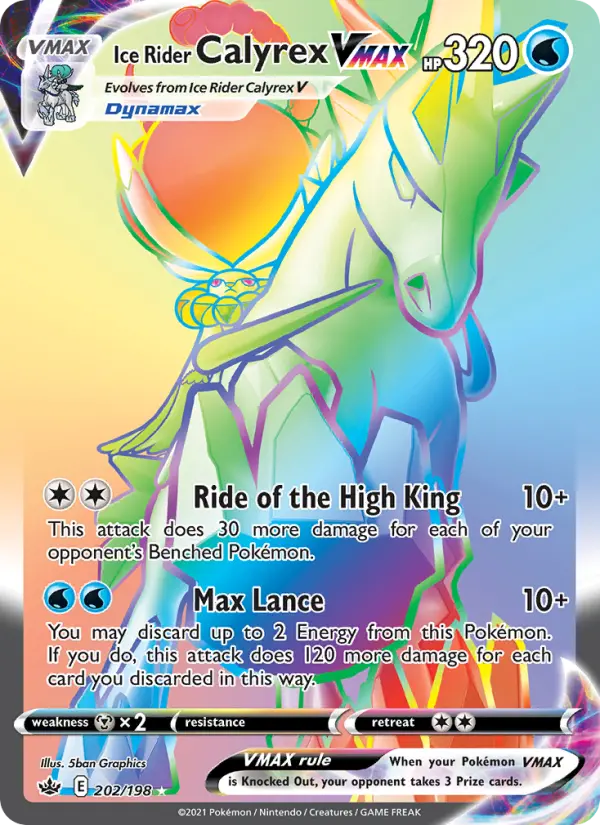 Ice Rider Calyrex VMAX — Chilling Reign card #202