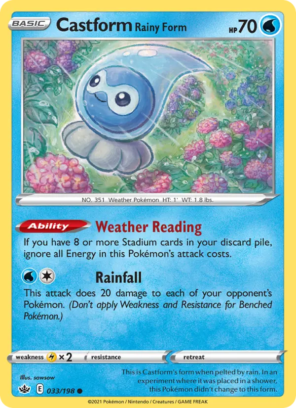 Castform Rainy Form — Chilling Reign card #33