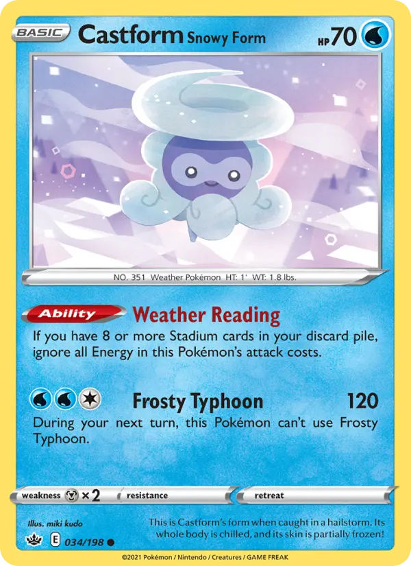 Castform Snowy Form — Chilling Reign card #34