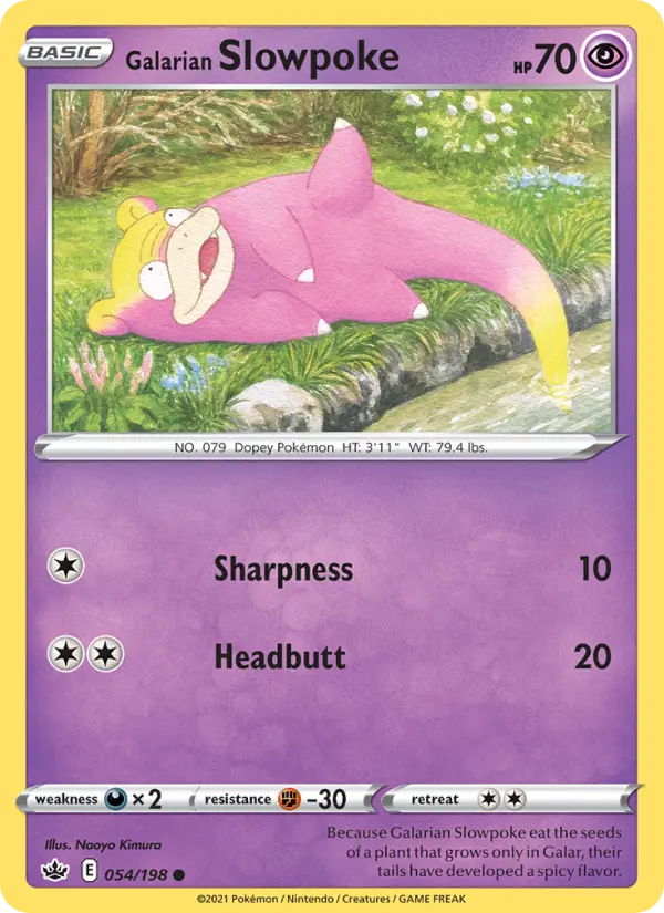 Galarian Slowpoke — Chilling Reign card #54
