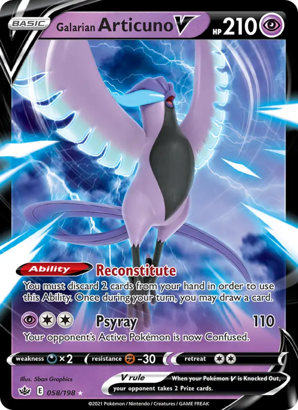 Galarian Articuno V — Chilling Reign card #58