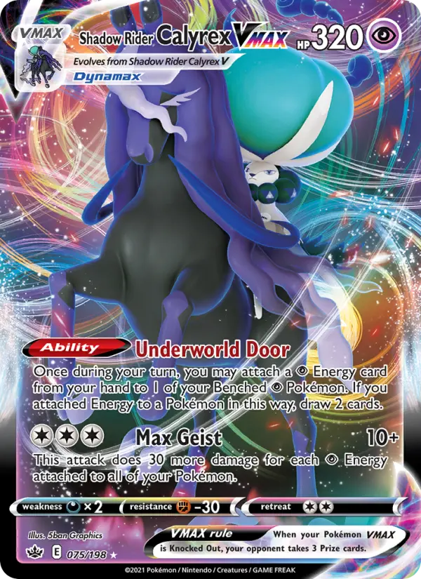 Shadow Rider Calyrex VMAX — Chilling Reign card #75