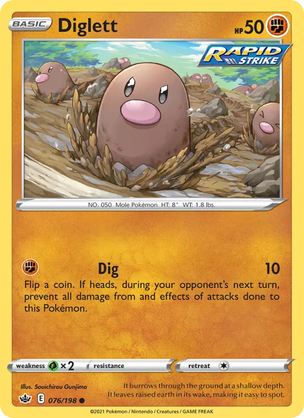 Diglett — Chilling Reign card #76