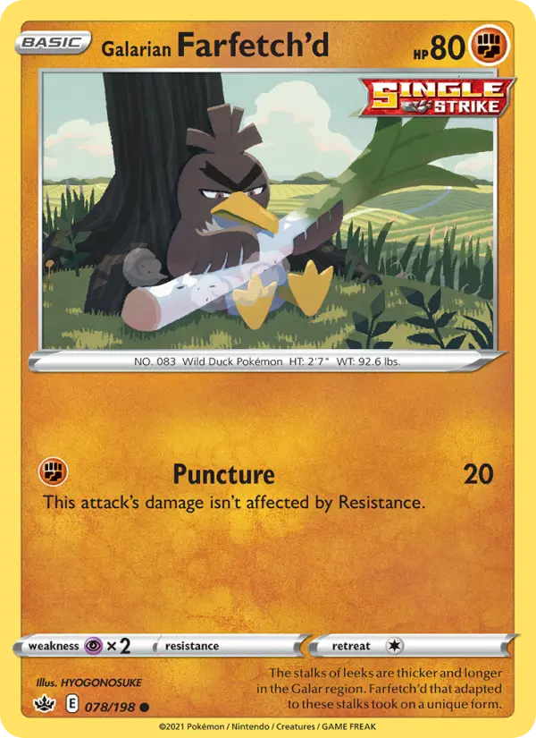 Galarian Farfetch'd — Chilling Reign card #78