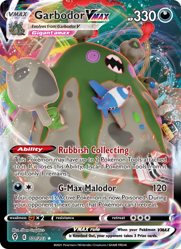 Garbodor VMAX — Evolving Skies card #101