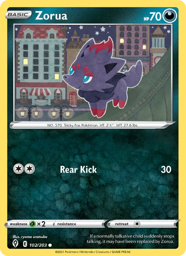Zorua — Evolving Skies card #102