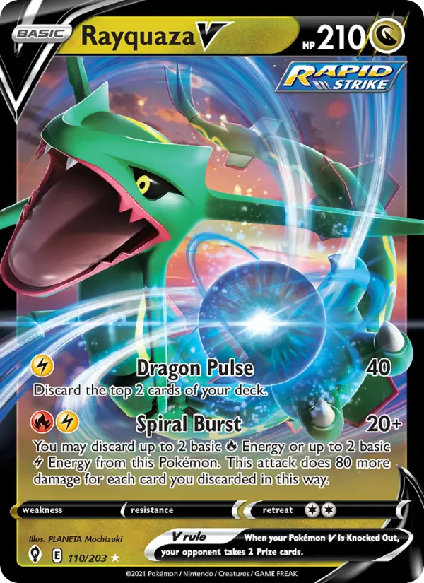Rayquaza V — Evolving Skies card #110