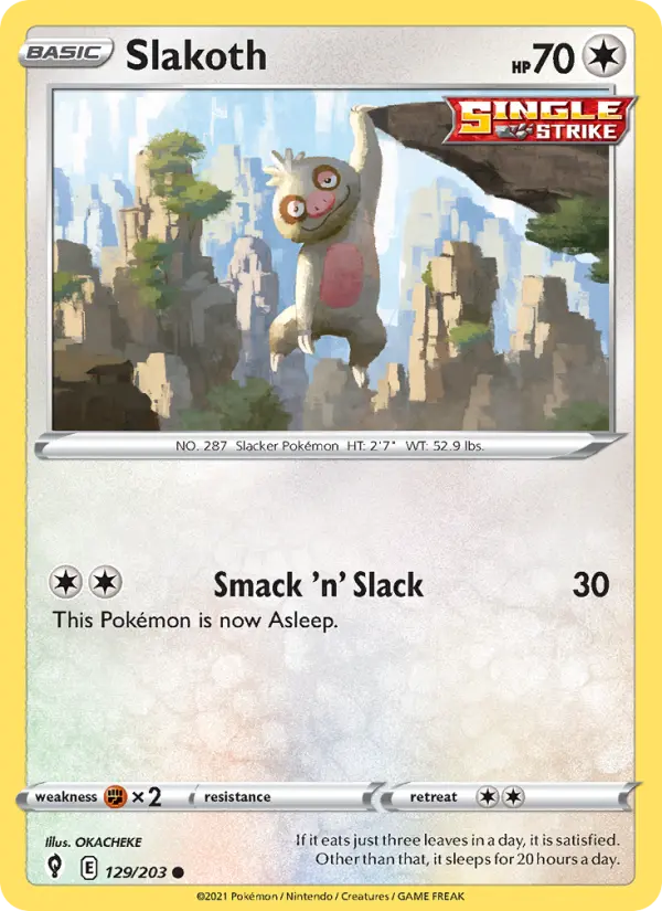Slakoth — Evolving Skies card #129