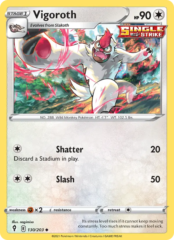 Vigoroth — Evolving Skies card #130