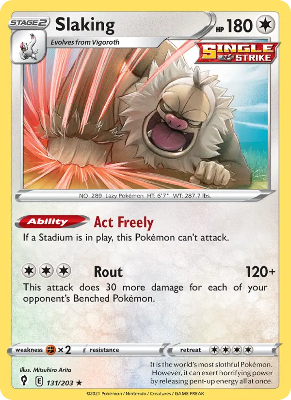 Slaking — Evolving Skies card #131
