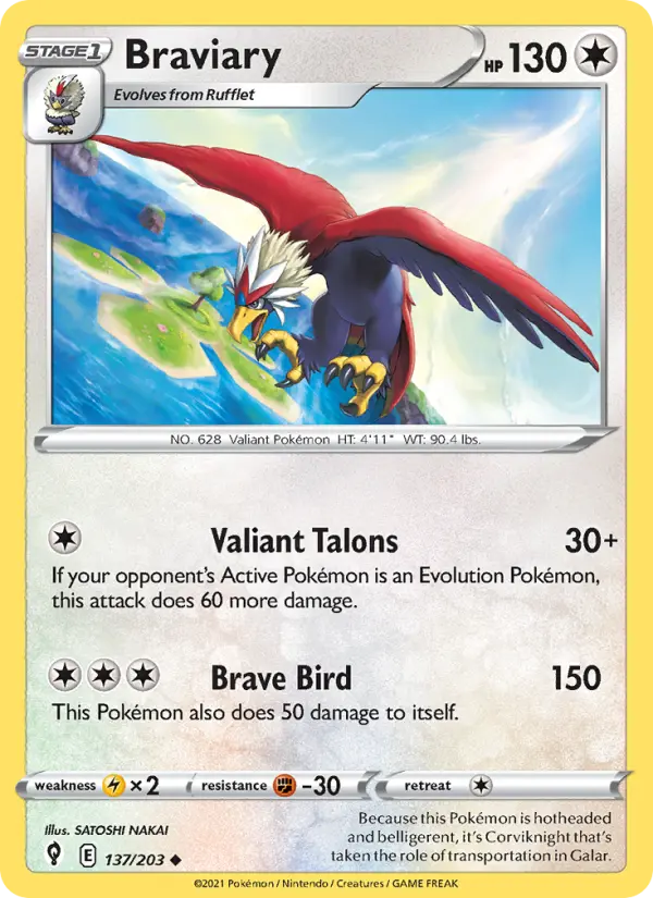 Braviary — Evolving Skies card #137