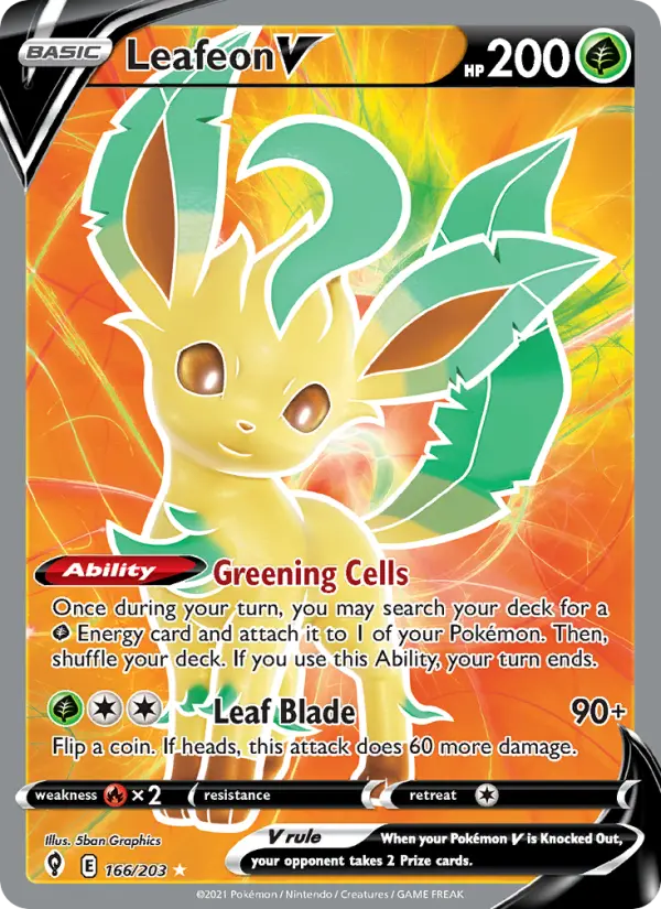 Leafeon V — Evolving Skies card #166