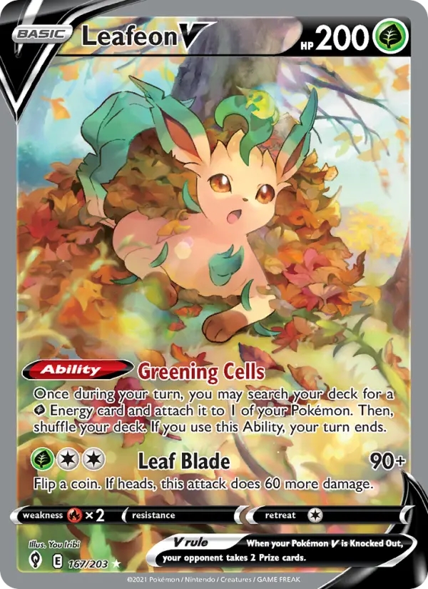 Leafeon V — Evolving Skies card #167
