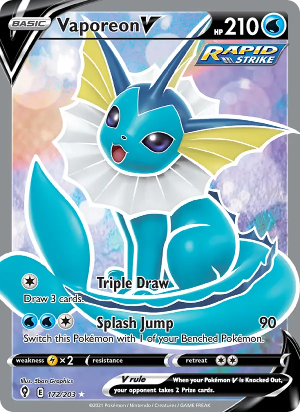 Vaporeon V — Evolving Skies card #172