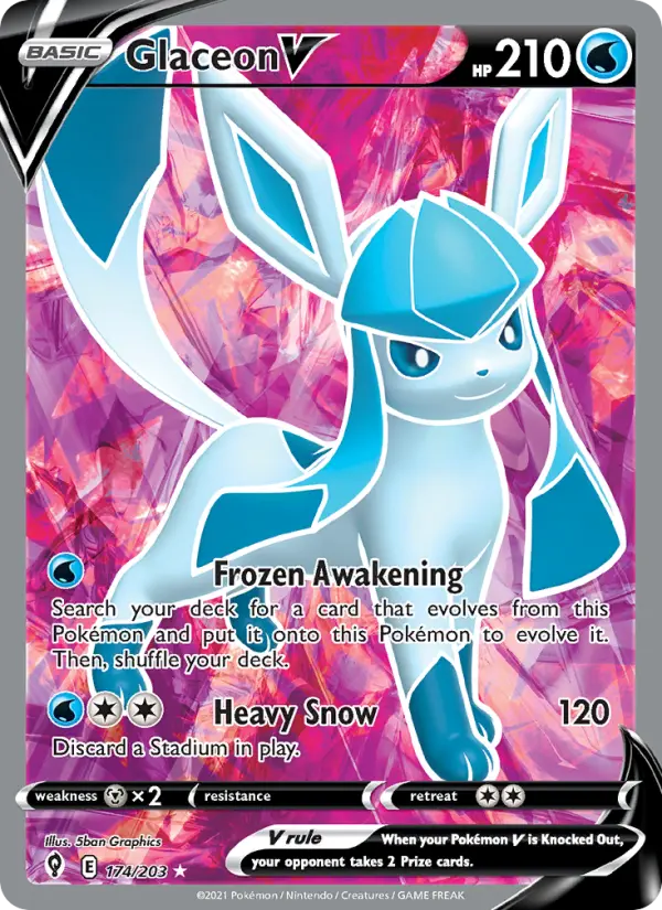 Glaceon V — Evolving Skies card #174