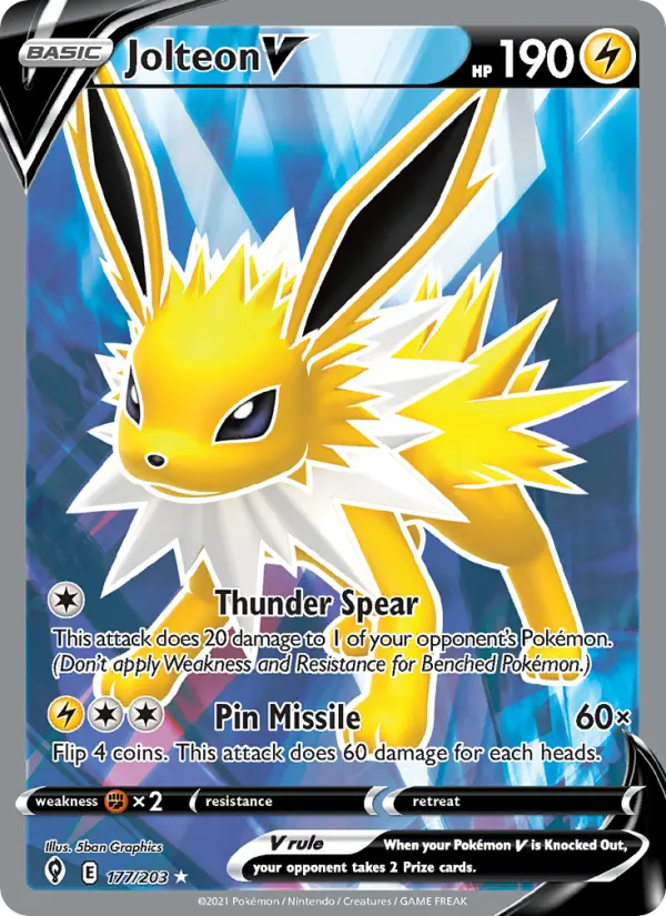 Jolteon V — Evolving Skies card #177