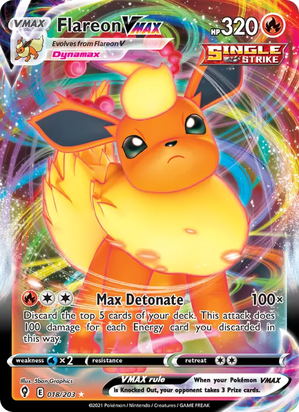 Flareon VMAX — Evolving Skies card #18