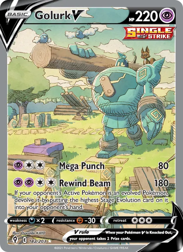 Golurk V — Evolving Skies card #182