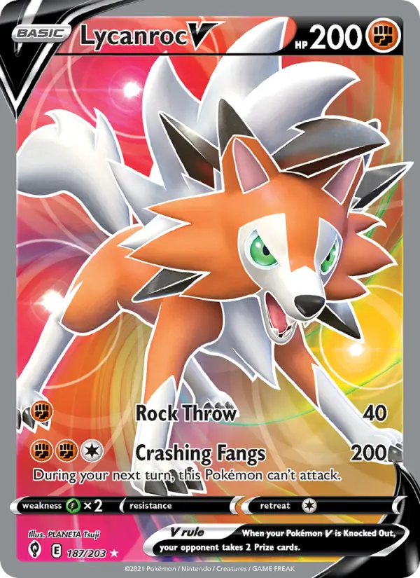 Lycanroc V — Evolving Skies card #187