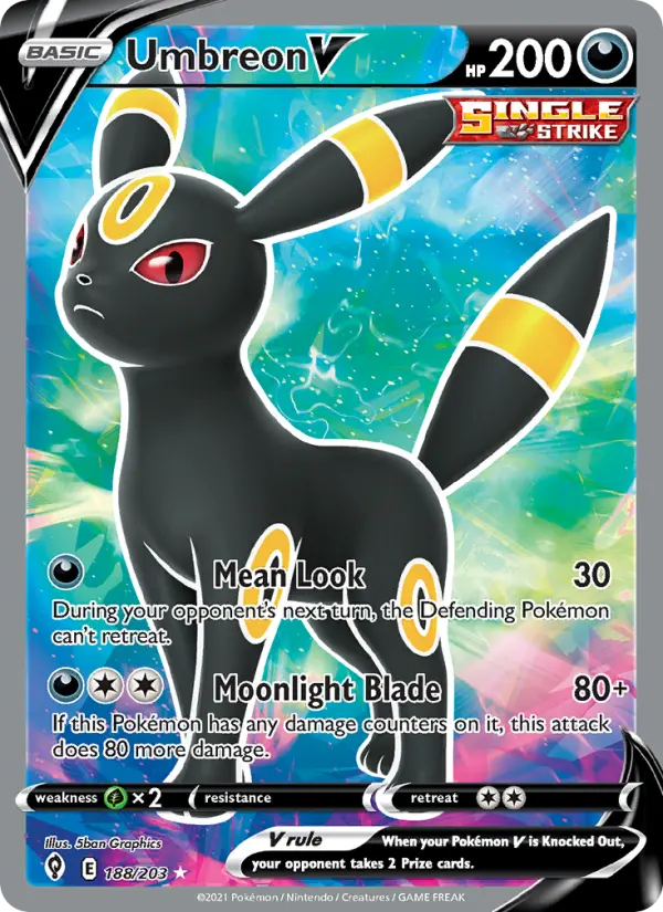 Umbreon V — Evolving Skies card #188
