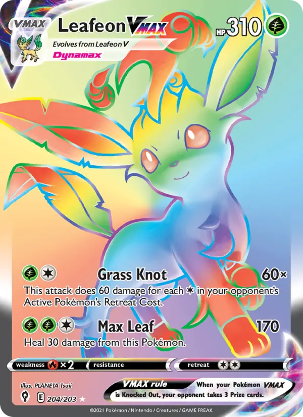 Leafeon VMAX — Evolving Skies card #204