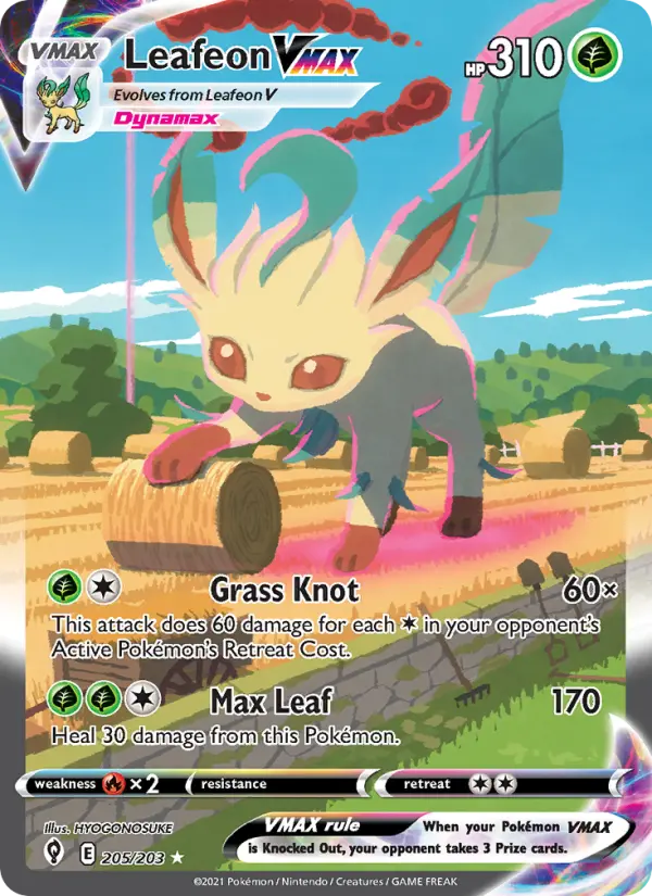 Leafeon VMAX — Evolving Skies card #205