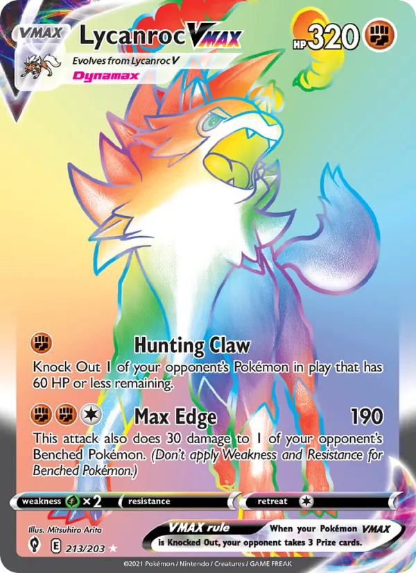 Lycanroc VMAX — Evolving Skies card #213