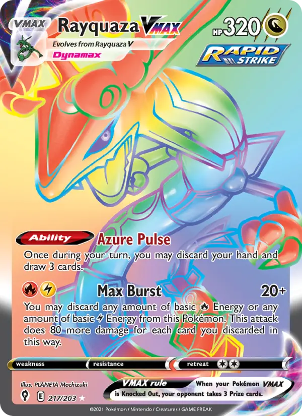 Rayquaza VMAX — Evolving Skies card #217