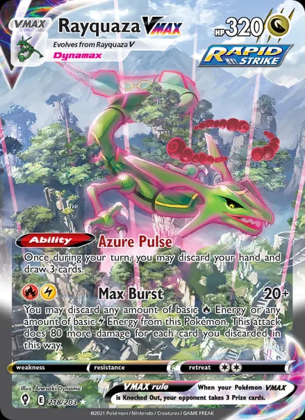 Rayquaza VMAX — Evolving Skies card