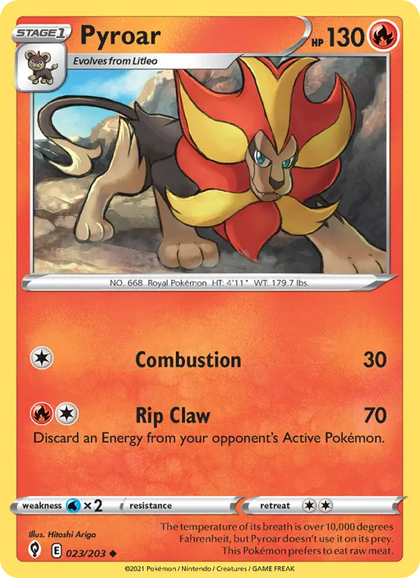 Pyroar — Evolving Skies card #23