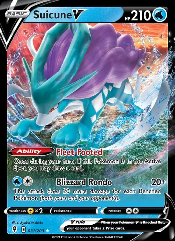 Suicune V — Evolving Skies card #31